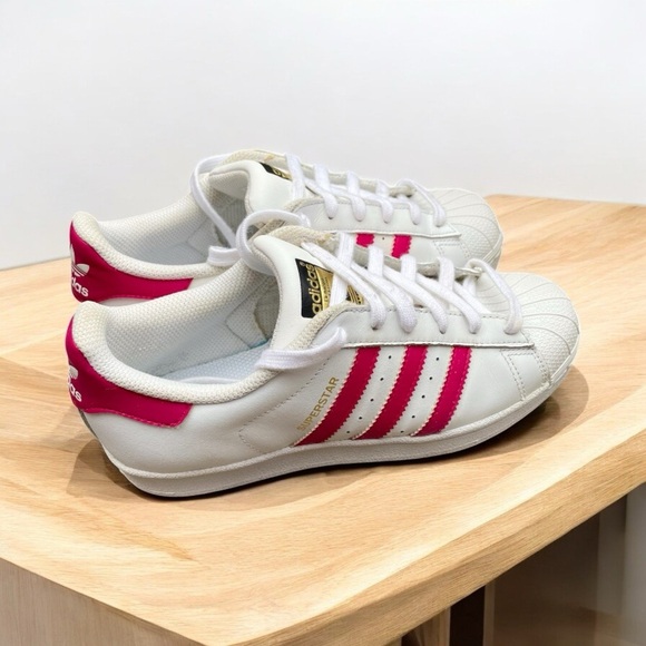 Adidas Superstar Sneakers Pink White Size US 5 EUR 36.5 ( 23.5 cm) Women’s Shoes - Picture 4 of 8